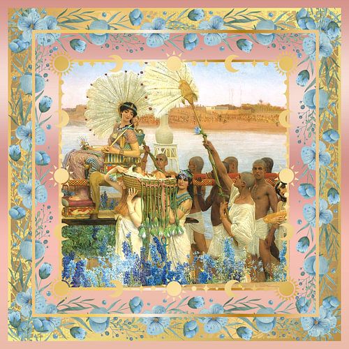S.F. Remastered Blue Flowers Version von The Finding of Moses von Lawrence Alma-Tadema
