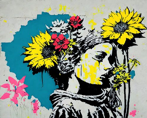We need Flower - Street Art Work by Felix von Altersheim von Team W 32 Gallery