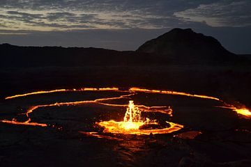 Volcan Erte Ale, Danakil, Éthiopie sur Harold de Groot