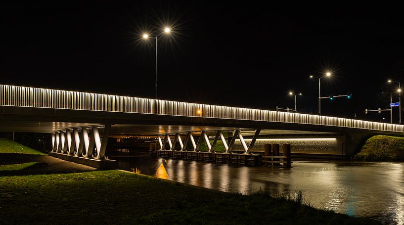 König-Willem-Alexander-Brücke in Breda bei Nacht von Ruud Morijn
