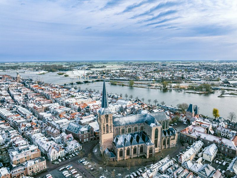 Kalter Morgen in Kampen von oben gesehen von Sjoerd van der Wal Fotografie