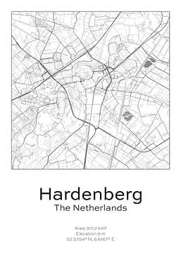 Stads kaart - Nederland - Hardenberg van Ramon van Bedaf