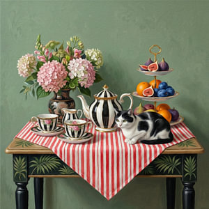 Still Life with Tea and Whiskers