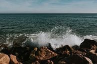 Big waves on the island of Farol, Algarve Portugal by Manon Visser thumbnail