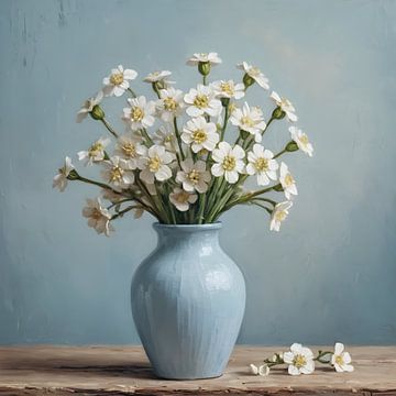 Vaas Met Witte Bloemen van Timba Art