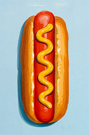 Hot-dog coloré à la moutarde sur Joseph S Giacalone Photography