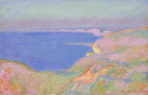 Op de klif bij Dieppe, ondergaande zon, Claude Monet