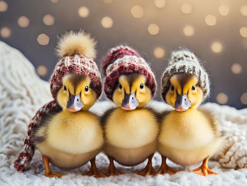 Drie donzige eendjes