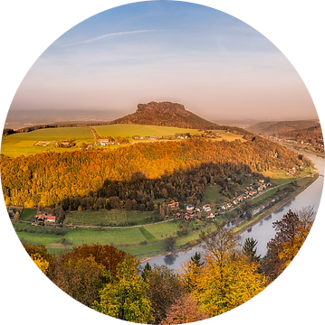Panorama van de Elbebocht in Saksen van Voss Fine Art Fotografie