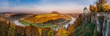 Panorama der Elbschleife in Sachsen von Voss Fine Art Fotografie