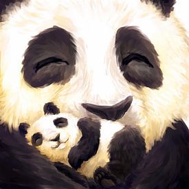 Cute panda baby by Petra van Berkum