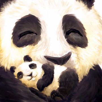 Cute panda baby by Petra van Berkum