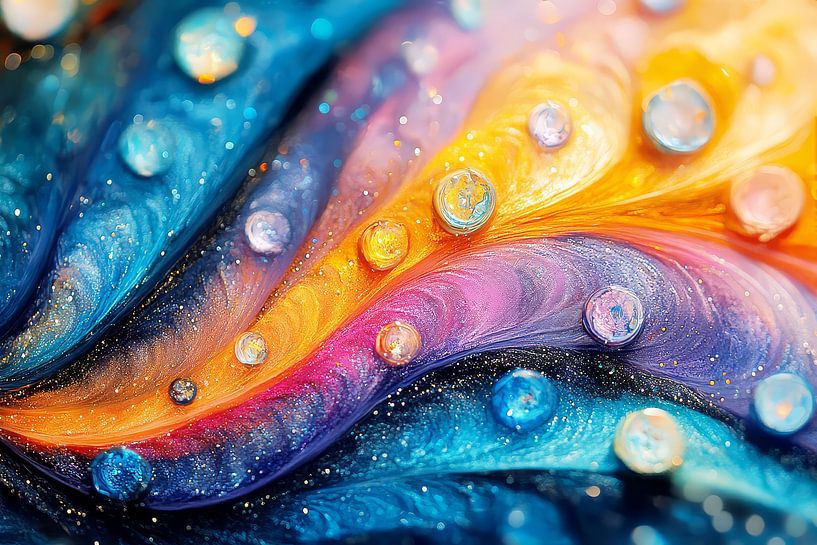 picturesque japanese art colourful abstract by Egon Zitter