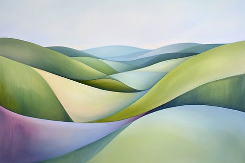 Abstract landschap glooiende heuvels