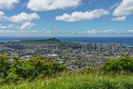 Honolulu, Waikiki et Diamond Head capturés en une seule image. sur Jaap van den Berg