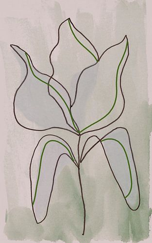 Minimalistische botanische schets