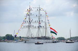 Tallship Tarangini bij de parade van SAIL Amsterdam 2015 van Merijn van der Vliet