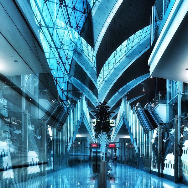 Reflecties op Dubai International Airport van SPOOR Spoor