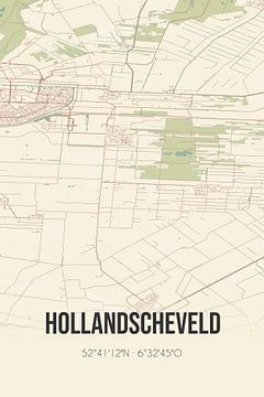 Vintage landkaart van Hollandscheveld (Drenthe) van MijnStadsPoster