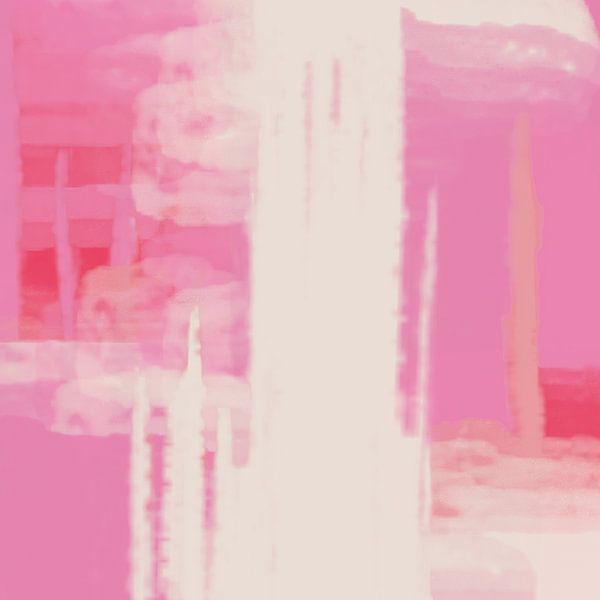 Abstract art in neon and pastel colors. Purple, red, white no. 1 by Dina Dankers