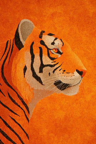 Tiger in Geometric Fire Stylish Abstraction
