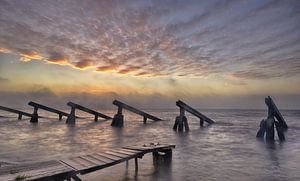 Eisbrecher Marken bei Sonnenaufgang von John Leeninga