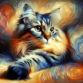 Captivating Cat Portrait by RavenC Store