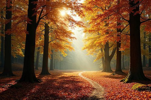 Farbenfrohes Herbstspiel im Wald