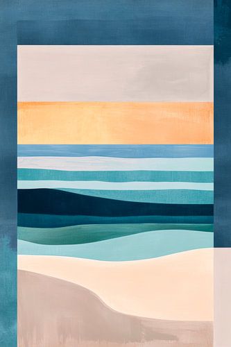 Abstract coastal landscape in soft tones