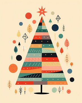 Kleurrijke en vrolijke kerstboom van Studio Allee