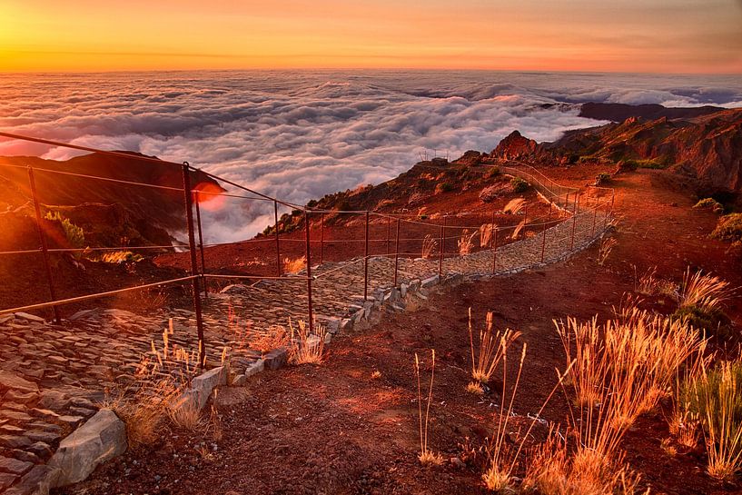 Sonnenaufgang über den Wolken, Pico Ruivo, Madeira von Sebastian Rollé - travel, nature & landscape photography