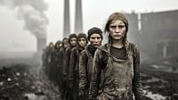 Kinderen in een post-apocalyptisch scenario van Frank Heinz thumbnail