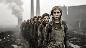 Kinderen in een post-apocalyptisch scenario van Frank Heinz