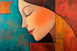 Women's face in harmonious colours by Poster Art Shop
