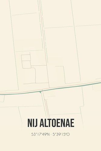 Vintage landkaart van Nij Altoenae (Fryslan)