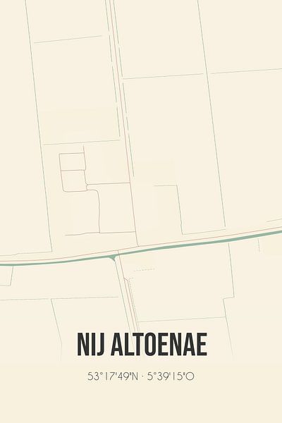 Vintage map of Nij Altoenae (Fryslan) by Prints of Place