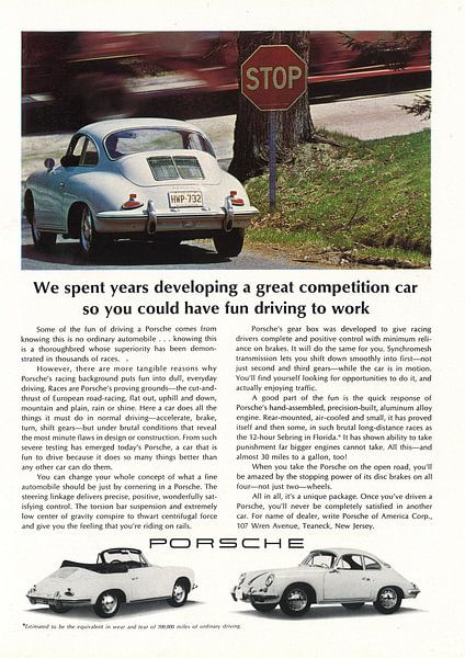 Vintage ads 1965 Porsche 356 convertible coupe by Jaap Ros
