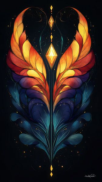 colourful symmetrical figure by Gelissen Artworks