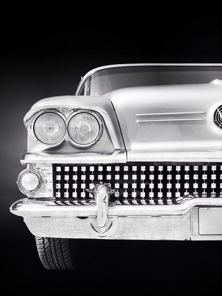 Amerikanischer Oldtimer Super 1958 schwarz-weiß von Beate Gube