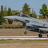 L'Eurofighter Typhoon allemand atterrit à la base aérienne de Tanagra. sur Jaap van den Berg