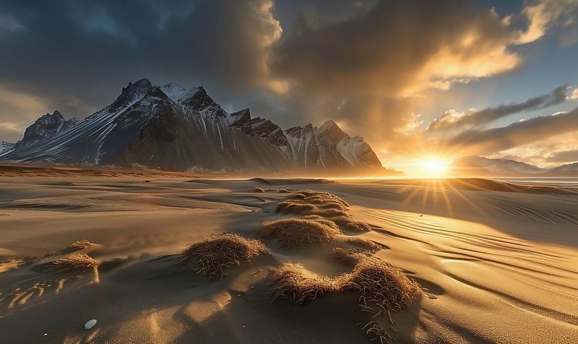 Morgenlicht an Islands Küste von fernlichtsicht