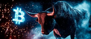 Bull market with Bitcoin symbol - Digital by Poster Art Shop