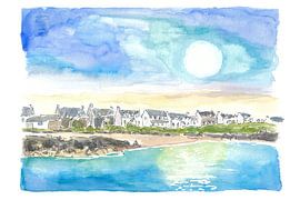 Île déserte irlandaise Seaward Maisons côtières près de la plage avec vue sur la mer