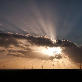 Windpark in mooi licht van Geke Willems