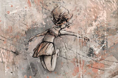 Abstract kunstwerk vrouw springt