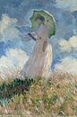 Frau mit Sonnenschirm, Claude Monet von Meesterlijcke Meesters Miniaturansicht