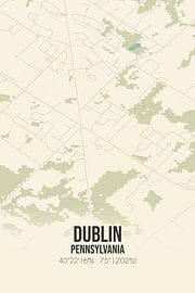 Vintage map of Dublin (Pennsylvania), USA. by Prints of Place