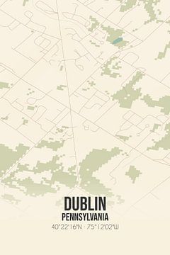 Vintage map of Dublin (Pennsylvania), USA. by Rezona