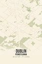 Vintage landkaart van Dublin (Pennsylvania), USA. van MijnStadsPoster thumbnail