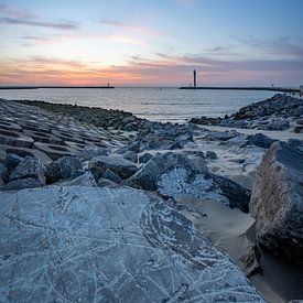 Zonsondergang aan de Oostelijke Strekdam in Oostende van Pieterpb